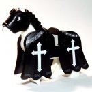 White and Black Knight War Horse animal Minifigure US Seller