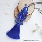Handmade soutache pendant Blue stone pendant