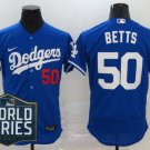los angeles dodgers #50 mookie betts Men's Stitched Jersey world series