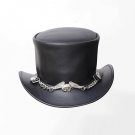 Flying American Eagle band Leather Top hat Biker Rider Motorcycle Steampunk Hat