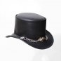 Flying American Eagle band Leather Top hat Biker Rider Motorcycle Steampunk Hat