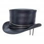El Dorado Eye band Steampunk Black Leather Top hat Biker Motorcycle Rider Gothic Hat
