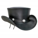 Pale Rider Dark Coco Brown top hat leather hat leather top hat mens top hat steampunk top hat
