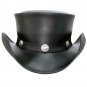 Pale Rider Dark Coco Brown top hat leather hat leather top hat mens top hat steampunk top hat