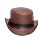 Stroker Brown Leather Steampunk Feathers Biker Motorcycle Rider Hat Gothci Fashion