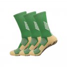 3 Pack Men's Anti Slip Soccer Grip Socks Green