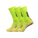 3 Pack Men's Anti Slip Soccer Grip Socks Lime Green