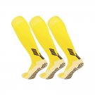 3 Pack Long Soccer Grip Socks Yellow
