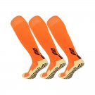 3 Pack Long Soccer Grip Socks Orange