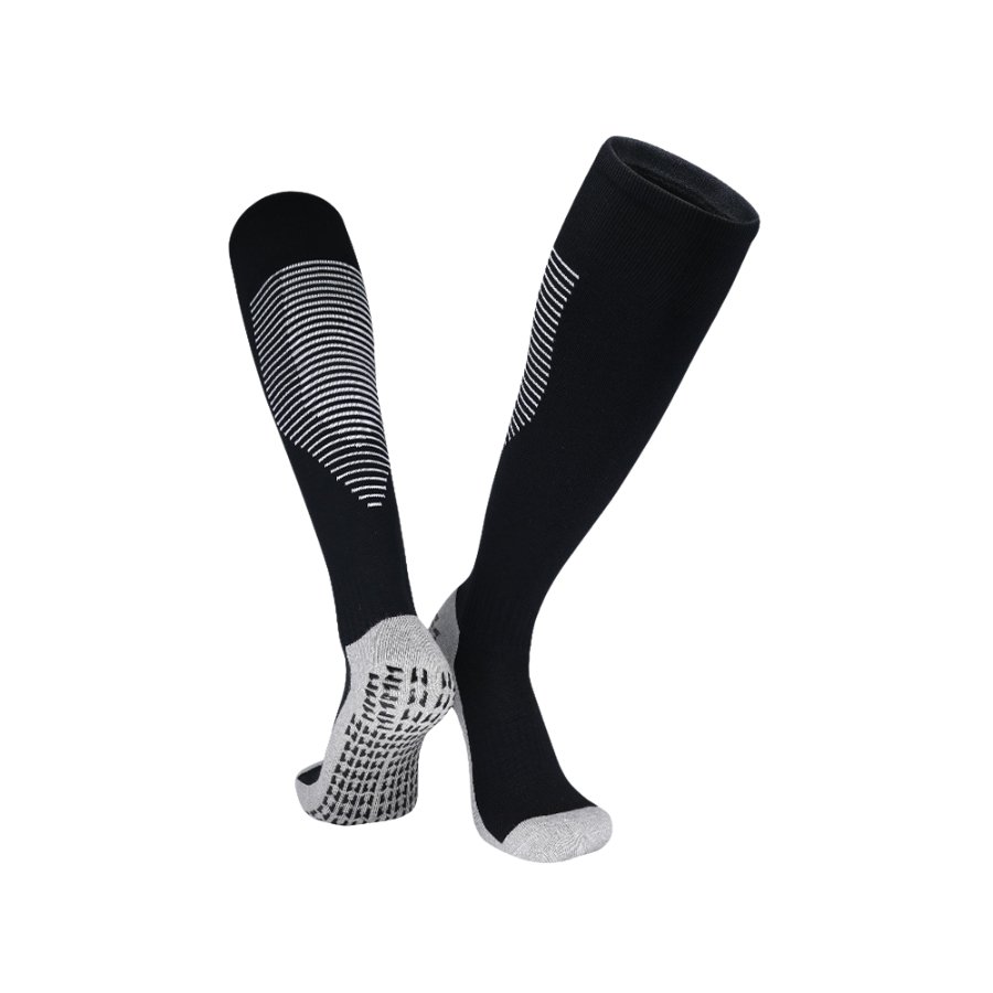 3 Pack Men's Long Soccer Grip Socks Black