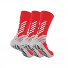 3 Pairs of Pack Elite Soccer Grip Socks Red