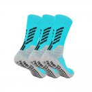 3 Pairs of Pack Elite Soccer Grip Socks Light Blue