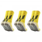 3 Pairs of Pack Kids Soccer Grip Socks Yellow
