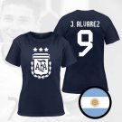 Argentina Alvarez Three-Time Champions 3 Stars World Cup Qatar 2022 Navy Women's T- Shirt