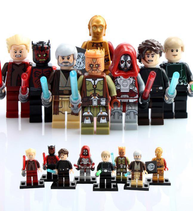 8 PCS SET Star Wars Minifigures Obi Wan c-3po darth maul jedi sith ...