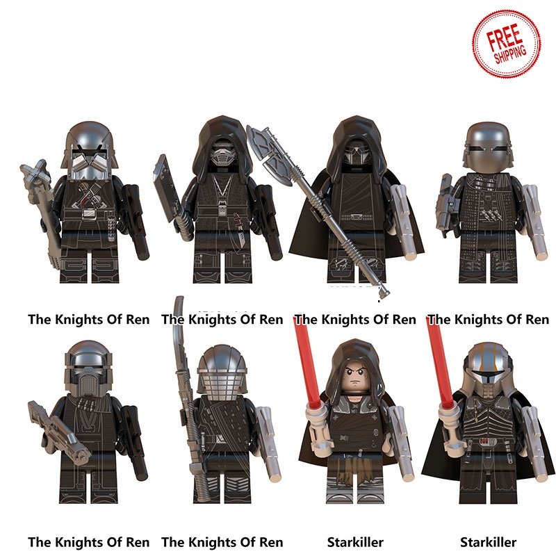 8 PCS SET Star Wars Minifigures Knights Kylo Ren Starkiller Mini figure Minifigs Custom Bricks NEW