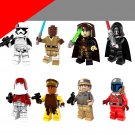 8 PCS SET Star Wars Minifigures Mace Windu Luminara Jango Fett Mini figure Minifigs Christmas Gift