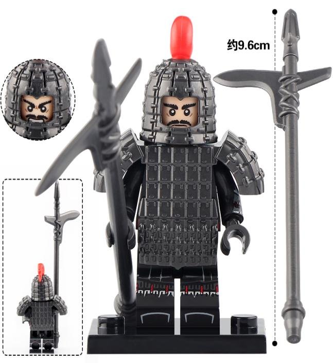 Heavy Armor Halberd Man Qin Dynasty Army Minifigures Mini figure Minifigs Christmas Gift Brick