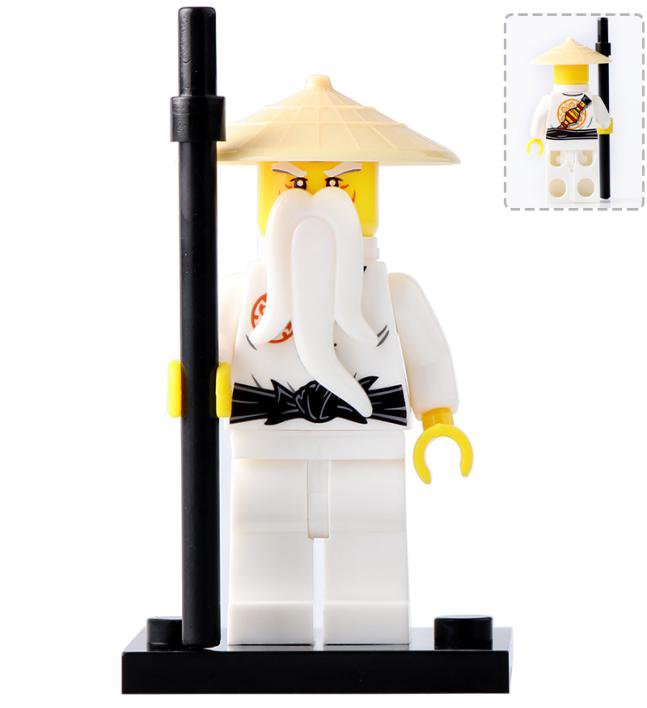 White Kimono Wu Ninja Ninjago Movie Cartoon Minifigures Mini figure Minifigs Christmas Gift Brick