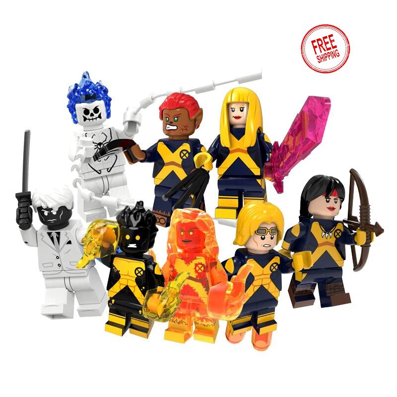 8 PCS SET Cannonball Wolfsbane Magik Mirage Magma Henchman Mister Negative Ghost Spider Minifigure