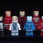 8 PCS SET Iron Man Mark MK5 MK6 MK17 MK30 MK39 MK41 MK42 MK46 Marvel Minifigure Custom Free Shipping