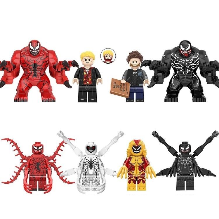 8 PCs Venom Carnage Cletus Kasady Eddie Brock Anti-Venom Scream Venom Minifigure Compatible Lego