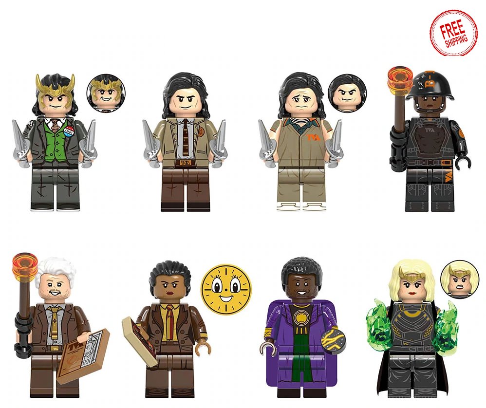 8 PCS SET Loki Mobius Renslayer Sylvie Lady Kang Minifigure Compatible Lego Building Block Toy