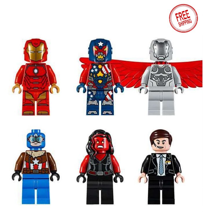 6 PCS SET Detroit Steel Adaptoid Pilot She-Hulk Coulson Minifigure Compatible Lego Building Block