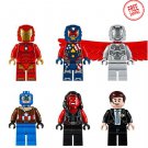 6 PCS SET Detroit Steel Adaptoid Pilot She-Hulk Coulson Minifigure Compatible Lego Building Block