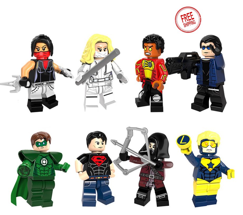 8 PCS SET Elektra Canary Firestorm Captain Cold Parallax Superboy Al Sah Minifigure Compatible Lego