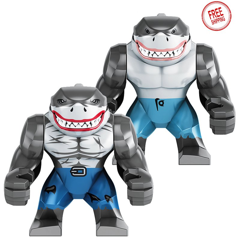 2 PCS SET Big figure King Shark Super Heroes Minifigure Compatible Lego Building Block Toy