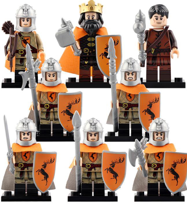 8 PCS SET Game of Thrones Robert Baratheon Bannerman Gendry Minifigure Compatible Lego Custom NEW
