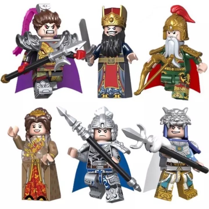 Three Kingdoms Lu Bu Ma Chao Dong Zhuo Diao Chan Zhao Yun Huang Zhong Minifigure Compatible Lego