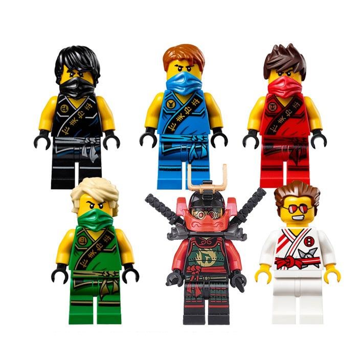 6 PCS SET Ninjago Cartoon Movie Ninja Minifigure Compatible Lego Brick Building Block Minifigs