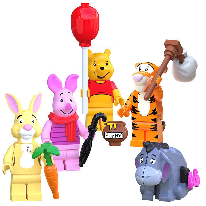 Winnie the Pooh Piglet Rabbit Eeyore Tigger Minifigure Lego Compatible ...