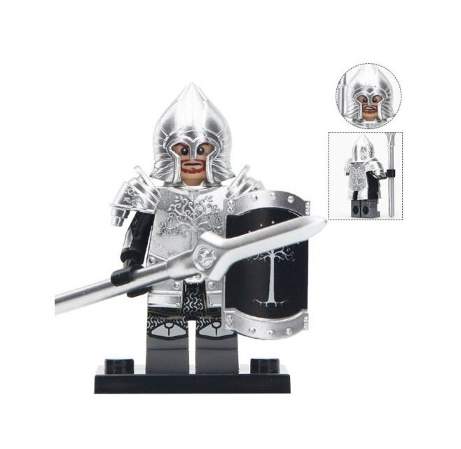 Lord of the Rings Soldiers of Gondor Minifigs Armored Knight Minifigure Compatible Lego Custom Brick