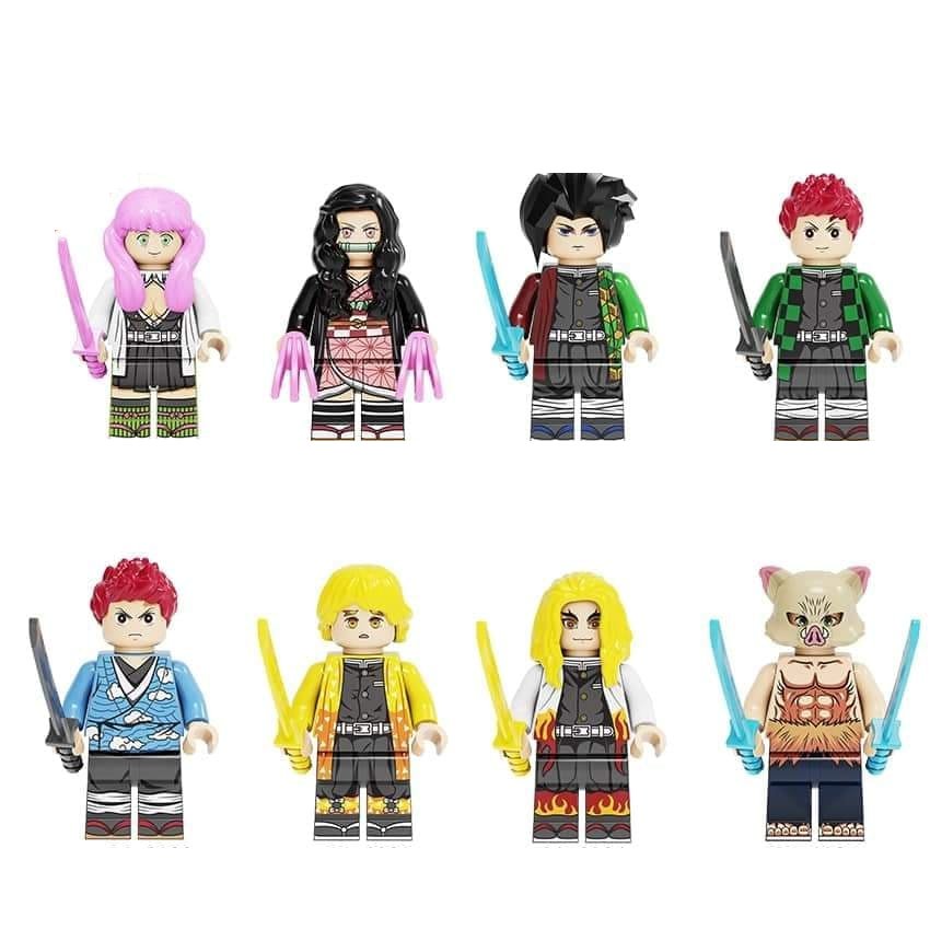 Kimetsu No Yaiba Demon Slayer Mitsuri Kanroji Nezuko Giyu Zenitsu Inosuke Minifigure Compatible Lego