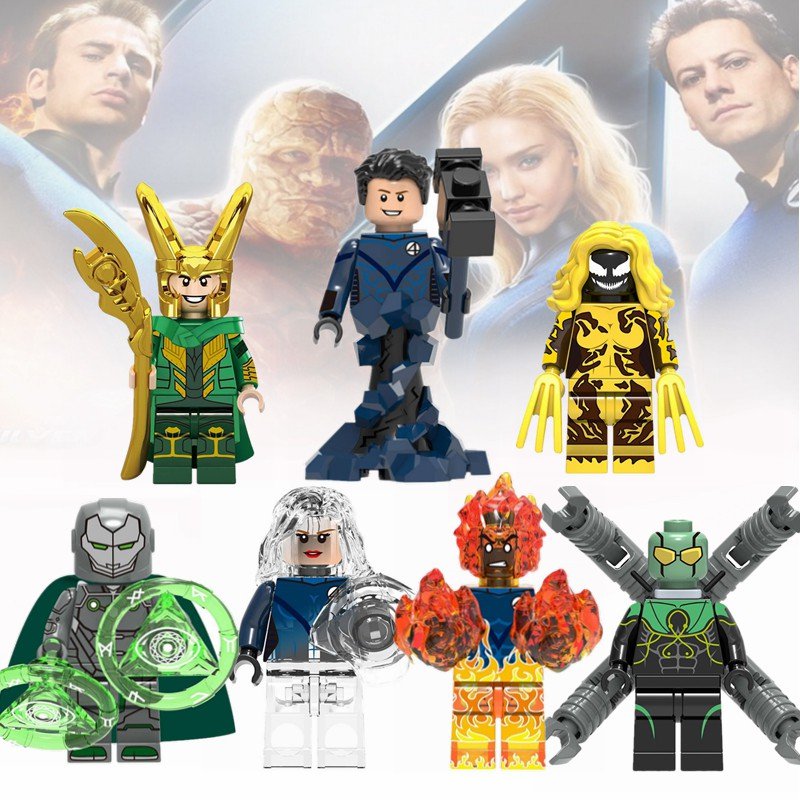 Mister Fantastic Leader Human Torch Loki Infamous Iron Man Scream Octopus Minifigure Compatible Lego