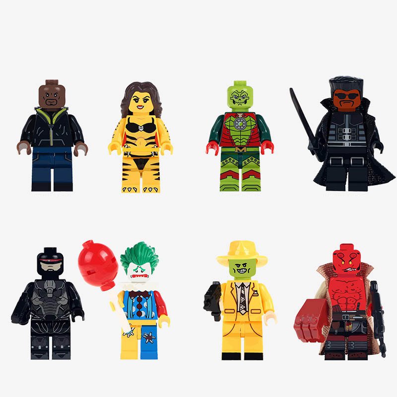 Mask Robocop Blade Luke Cage Joker Hellboy Metallo Cheeta Wonder Woman Minifigure Compatible Lego