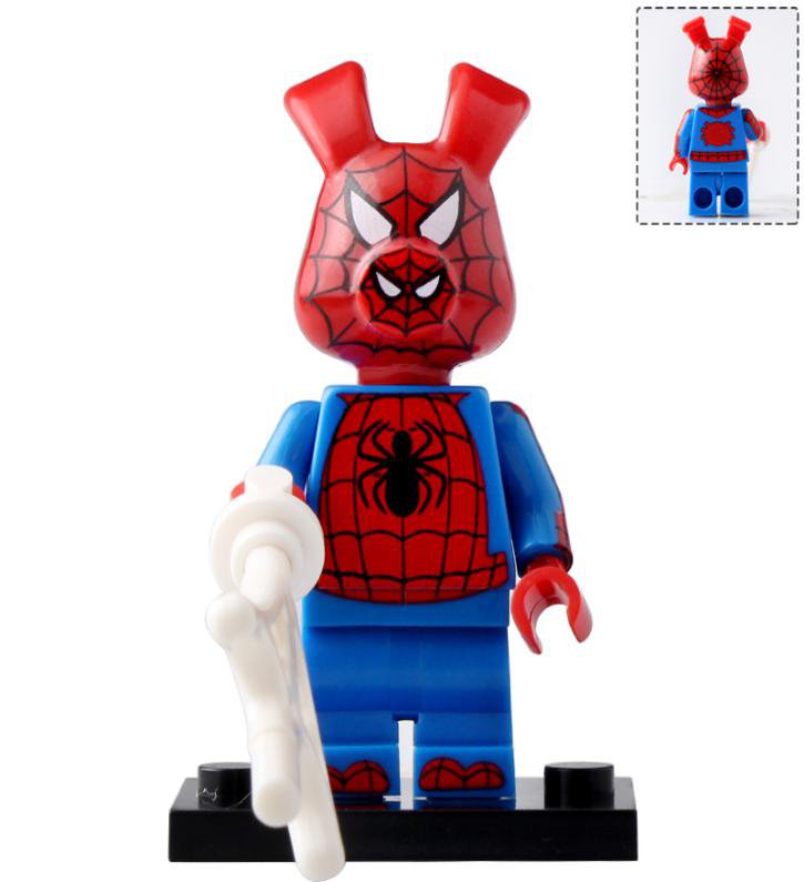 Spider-Man Spider-Ham Minifigure Lego Compatible Minifigs Minifigures Custom Bricks Building Blocks
