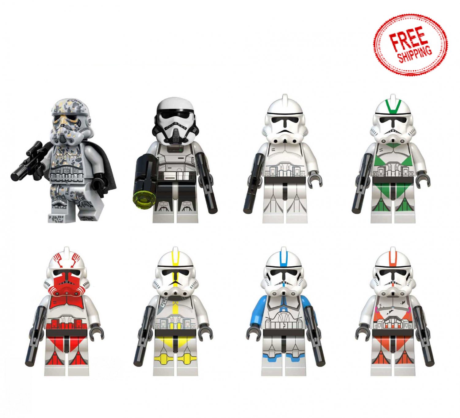 8 Pcs Set Star Wars Clone Trooper Thorn 212 Battalion 501 Legion 