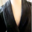 long black leather dress coat, sz XXL zip-in lining