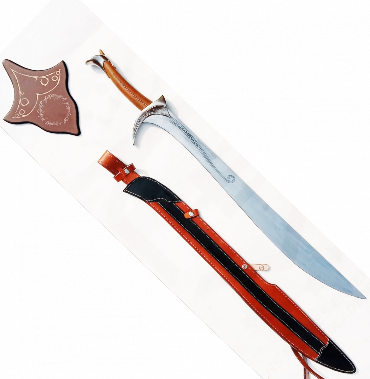 Carbon Steel Full Tang Orcrist Sword of Thorin Okenshield with Plaque & Sheath from The Hobbit