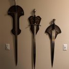 Set of 3 Carbon Steel LOTR Swords: Anduril Narsil, Glamdring & Boromir Sword