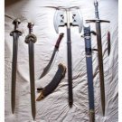 Set of 5 LOTR Swords: Strider Sword & Knife, Hand Grip, Herugrim, Gimli Axe