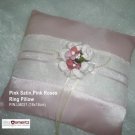 Pink Satin, Pink Rose Ring Pillow (LM021)