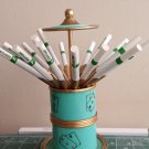 Vintage Cigarette Holder Dispenser Teal with Playing Cards.