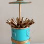 Vintage Cigarette Holder Dispenser Teal with Playing Cards.