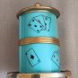 Vintage Cigarette Holder Dispenser Teal with Playing Cards.