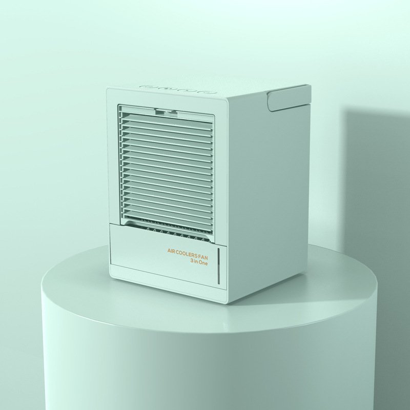 Home Automatic Shaking Air Cooler Humidifier Mute Air Conditioner Fan for Office Tabletop